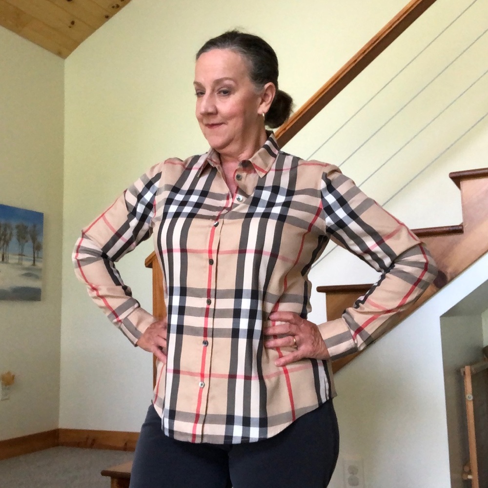 Women’s Burberry Brit Cotton Shirt Iconic Check XL